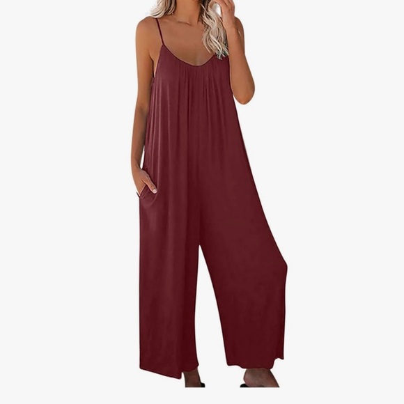 Pants - Elegant Burgundy Jumpsuit